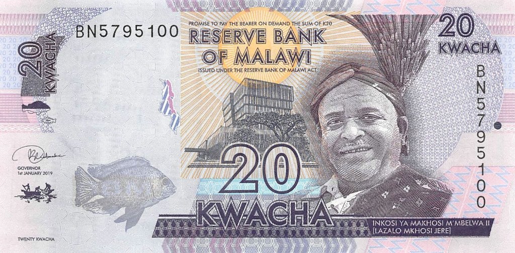 Malawi 20 Kwacha 2019 Unc pn 63e, Ophalen of Verzenden, Overige landen, Los biljet