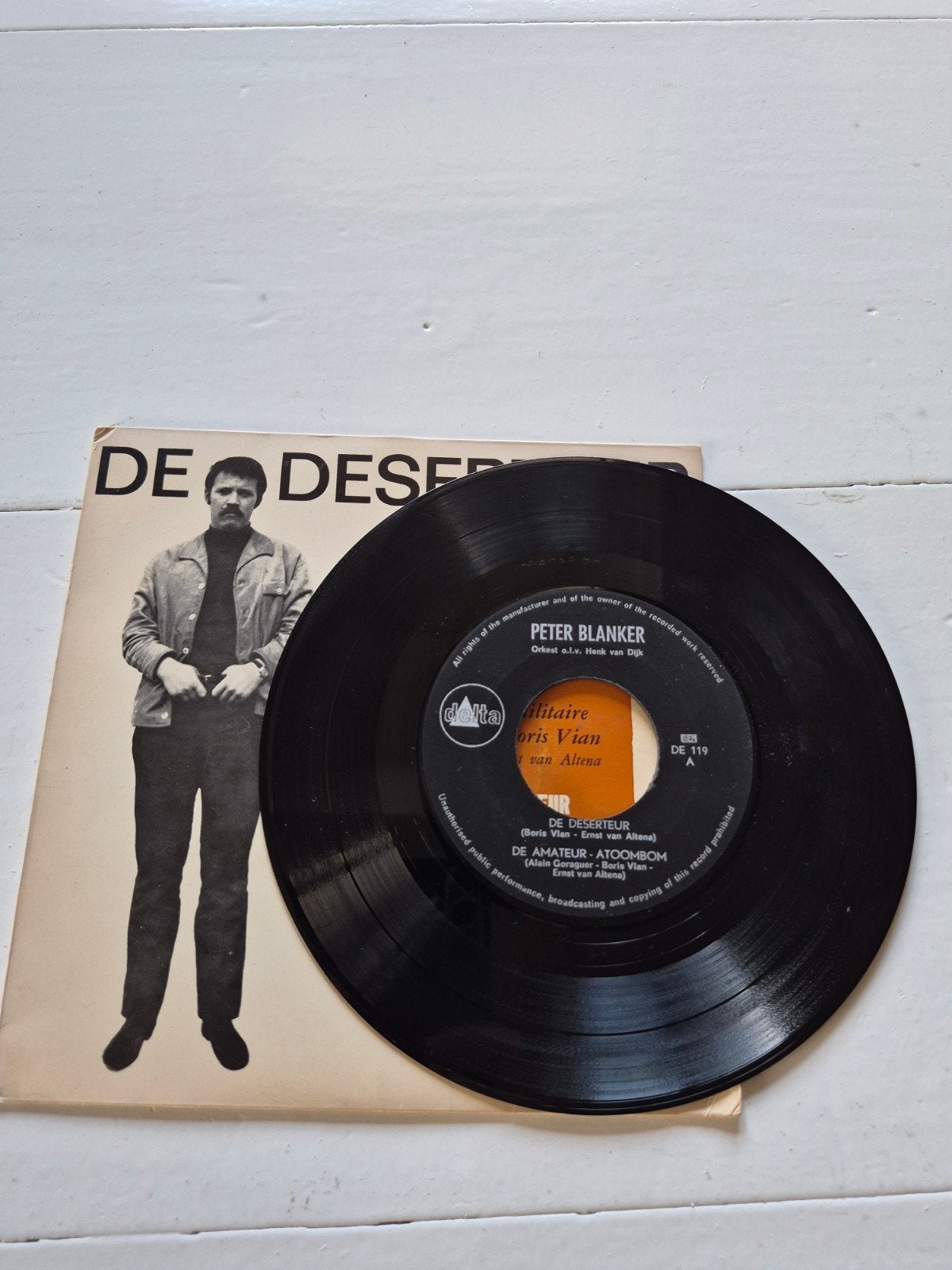 Vintage vinyl EP single 1965, Peter Blanker, hoes gesigneerd, Ophalen of Verzenden, Gebruikt, Overige formaten, Levenslied of Smartlap