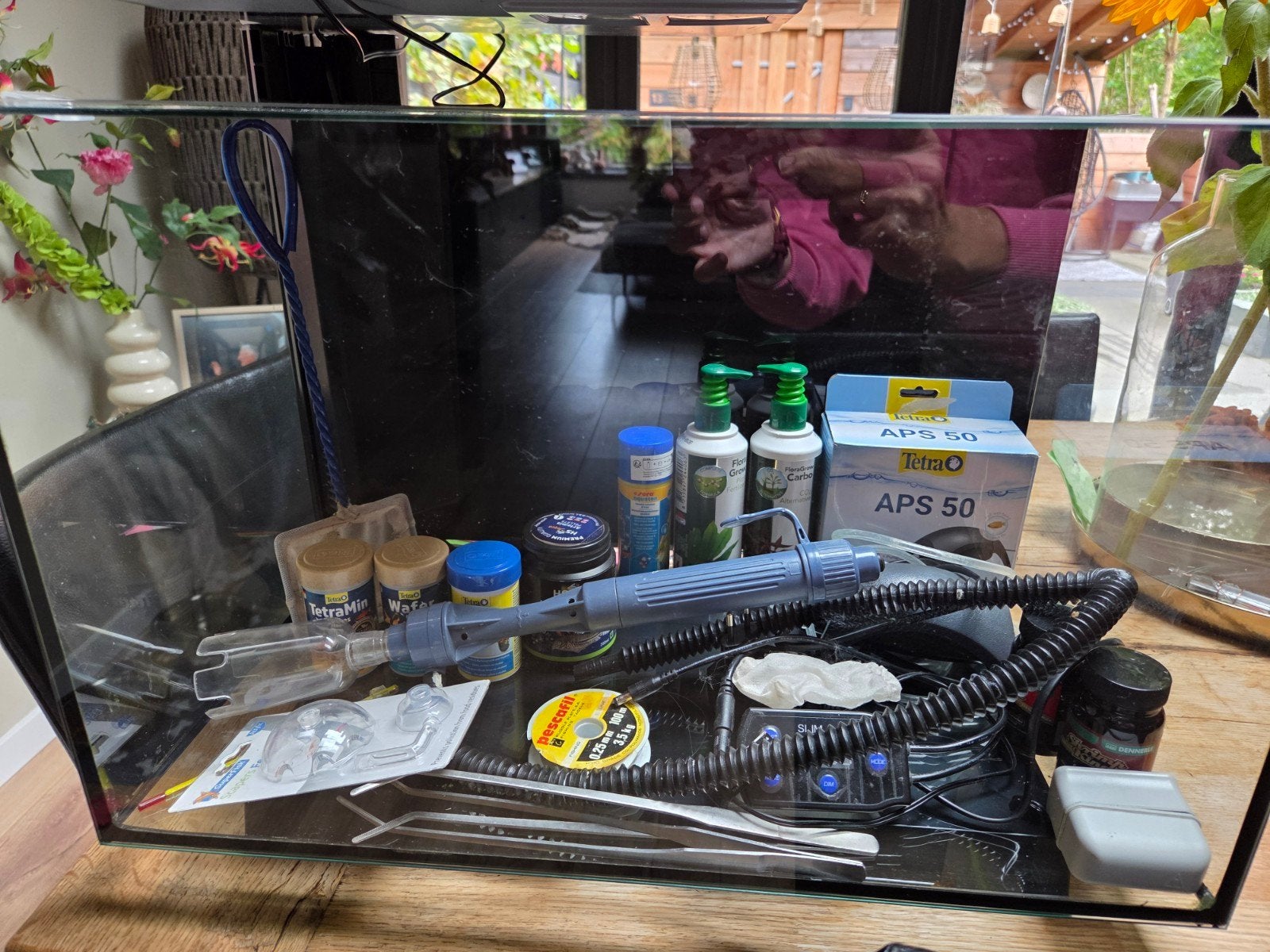 Superfish Quadro 70 incl.extra's, Dieren en Toebehoren, Ophalen, Inclusief deksel, Gebruikt, Leeg aquarium