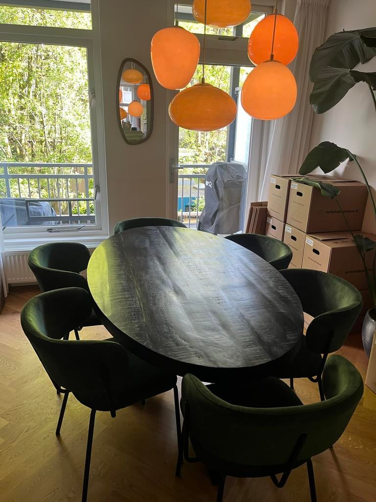 Ovale eettafel 180x100cm, Ophalen, Gebruikt, 100 tot 150 cm, 150 tot 200 cm