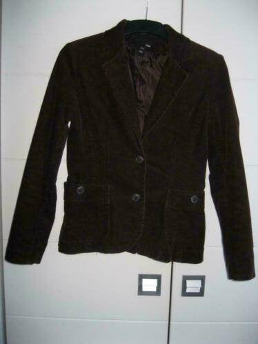 H&M blazer bruin rib 38/40 m  Van oksel tot oksel 49 cm, Kleding | Dames, Maat 38/40 (M), H&M, Bruin, Verzenden