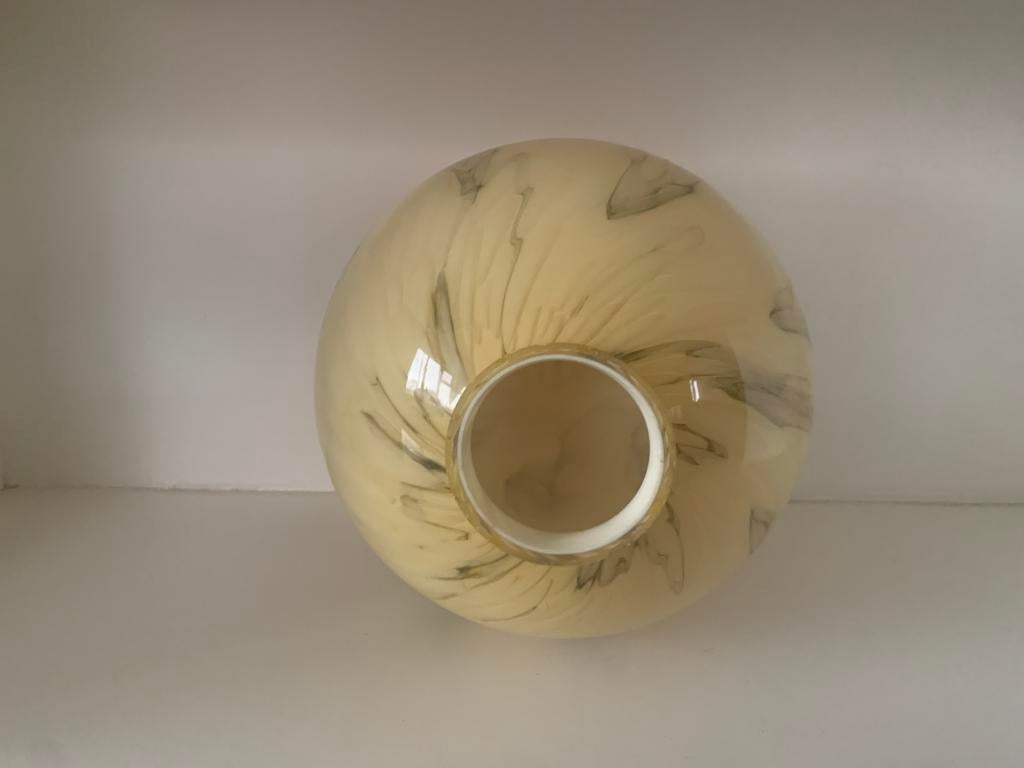 Set van 2 Art Deco Hanglampen - Marmerlook Glas, Ophalen of Verzenden, Gebruikt, Glas