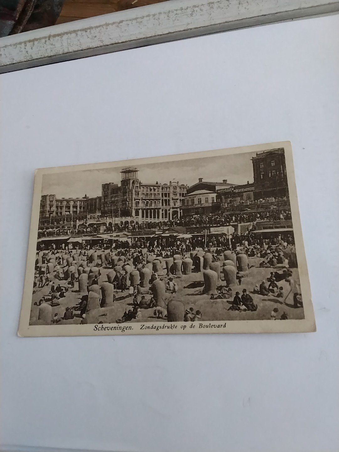 Oude Ansichtkaart Scheveningen Zondagsdrukte Boulevard, Ophalen of Verzenden, Voor 1920, Gelopen, Zuid-Holland