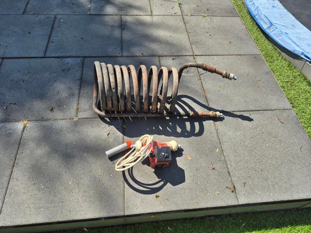 Zwembadverwarming: CV-pomp & koperen spiraal (houtgestookt), Ophalen of Verzenden, Gebruikt