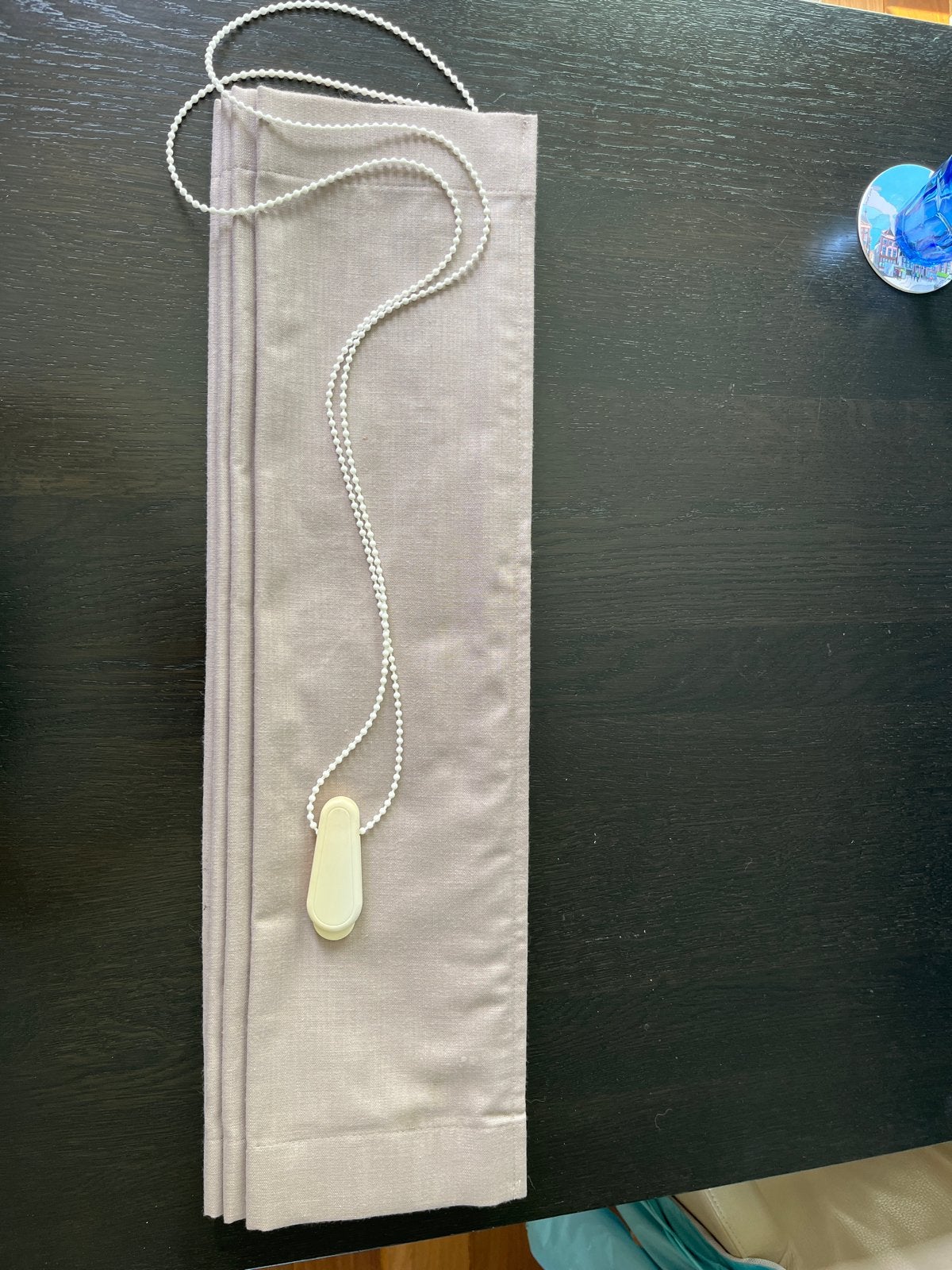 Taupe (4) kleurige vouwgordijnen met koordbediening, Gebruikt, 72 cm, Beige, Ophalen of Verzenden