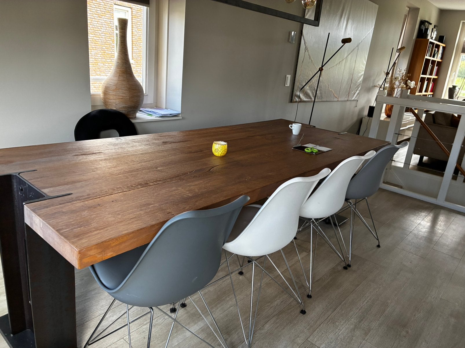 4 design eetkamer stoelen., Huis en Inrichting, Stoelen, Ophalen, Kunststof, Gebruikt, Wit