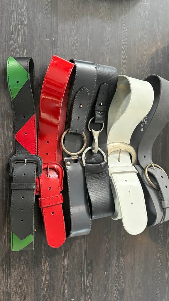 Partij riemen, diverse kleuren en stijlen, Overige kleuren, 3 tot 5 cm, 90 tot 100 cm, Heupriem