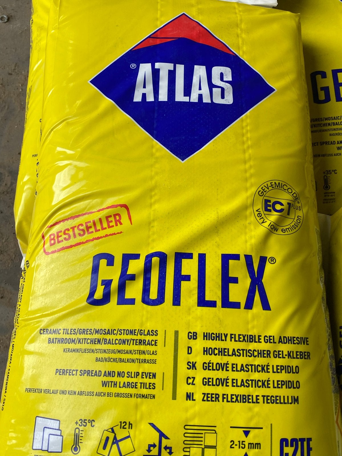 Atlas Geoflex zeer flexibele tegellijm C2TE, Ophalen of Verzenden, Nieuw, Overige materialen, Overige typen