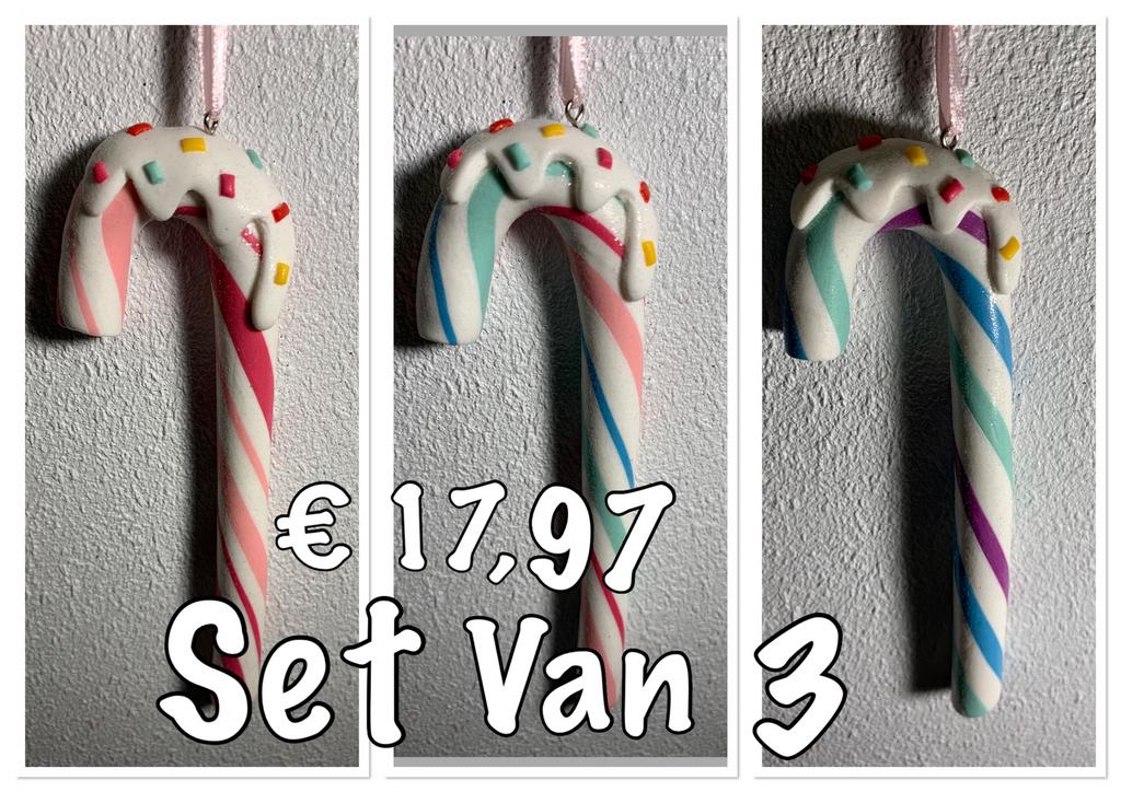 Kurt adler: Set van 3 Zuurstok hangers Nieuw, Diversen, Kerst, Ophalen of Verzenden, Nieuw