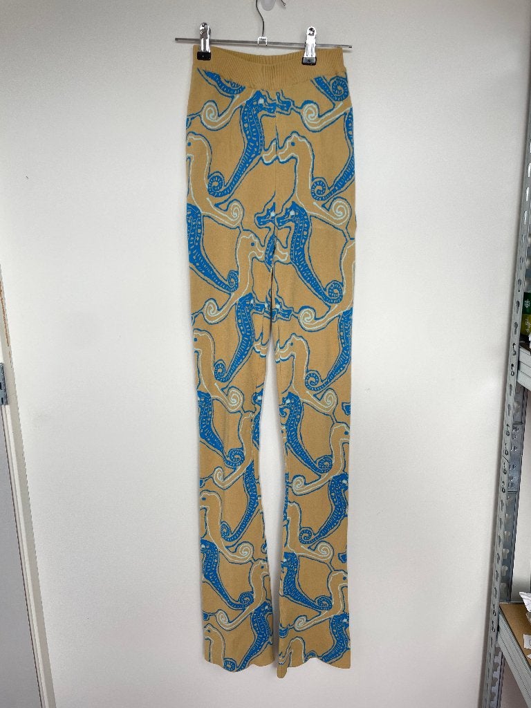 Samsoe & Samsoe legging flare maat XS beige blauw gebreid, Customercare@samsoe.com, Geel, Ophalen of Verzenden, Zo goed als nieuw