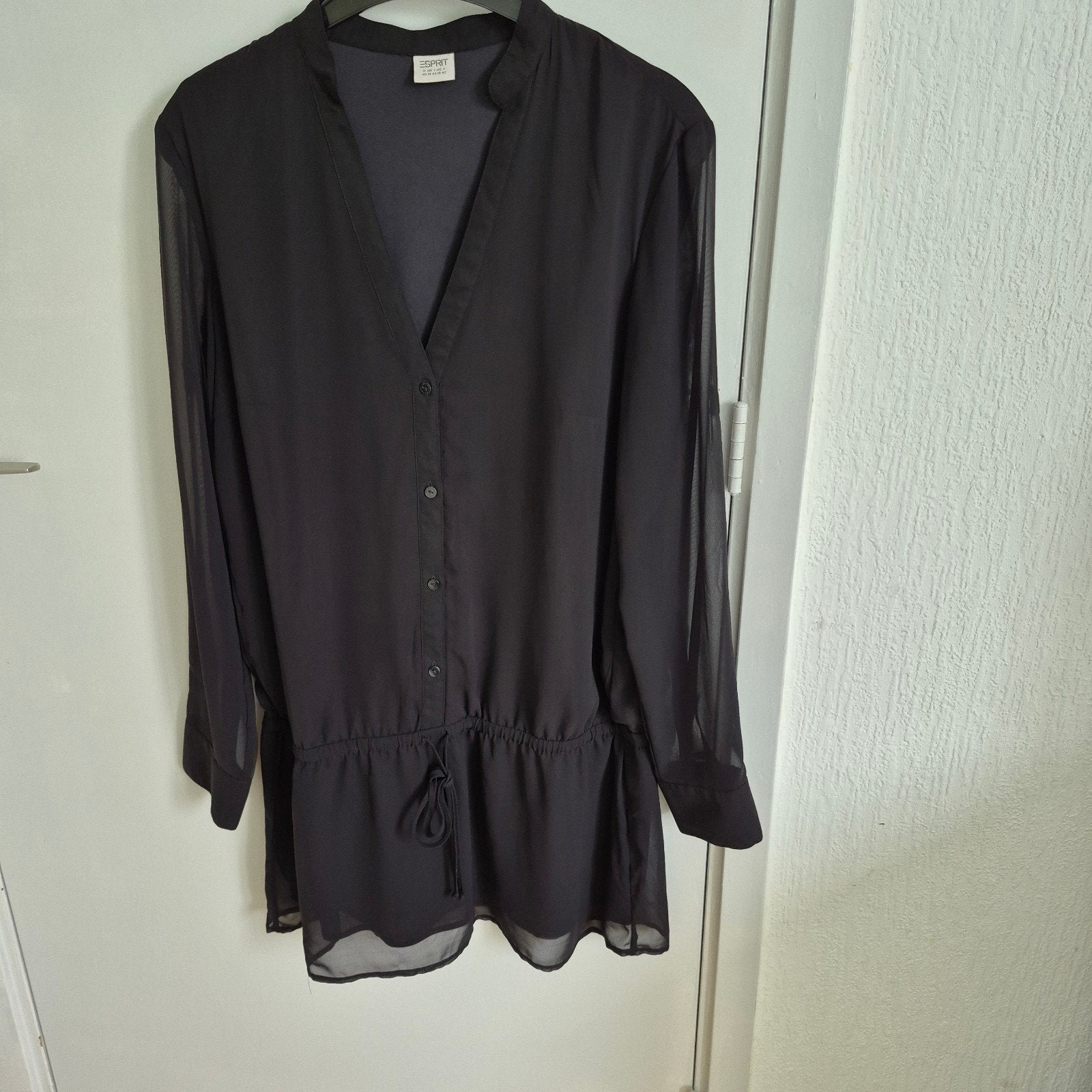 ESPRIT Dames Lange Blouse Zwart Maat 40 Zo Goed Als Nieuw, Zwart, Ophalen of Verzenden, Zo goed als nieuw, Maat 38/40 (M)