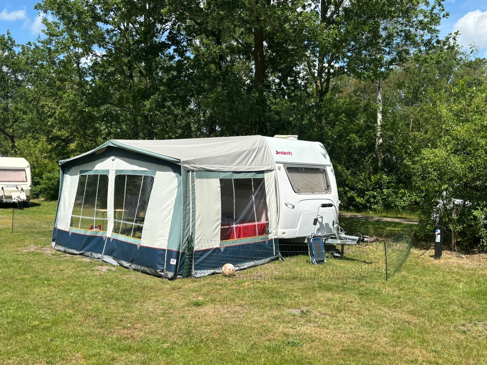 Voortent Dethleffs 390 tk, Caravans en Kamperen, Ophalen, Gebruikt