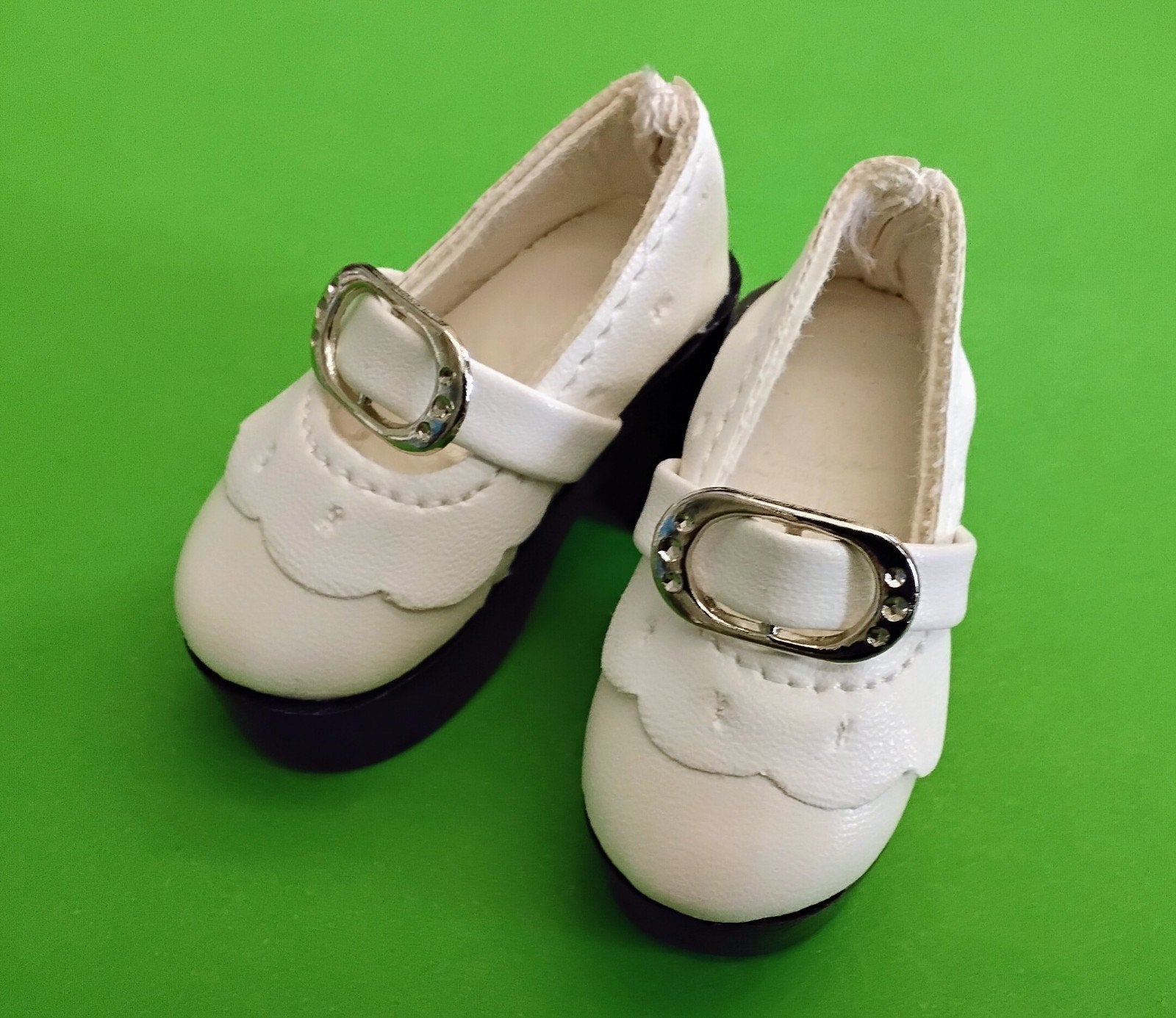 Vintage BJD Blythe Schoentjes Wit Gesp Maryjanes, Verzenden, Gebruikt, Kleertjes