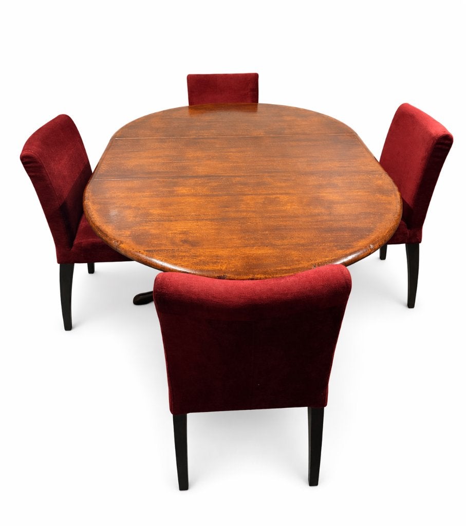 Antieke ovale (rond) uitschuifbare eettafel – 155 x 116 cm, Ophalen