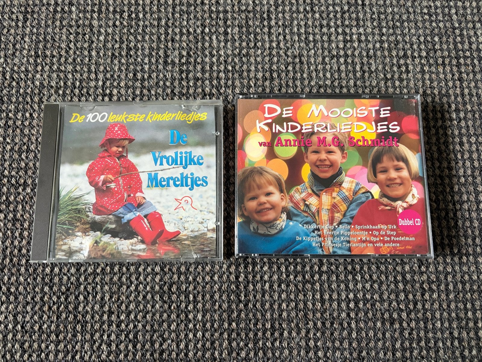 2x Kinderliedjes CD: De Vrolijke Mereltjes & Annie M.G. Schm, Gebruikt, Tot 2 jaar, Ophalen of Verzenden, Muziek