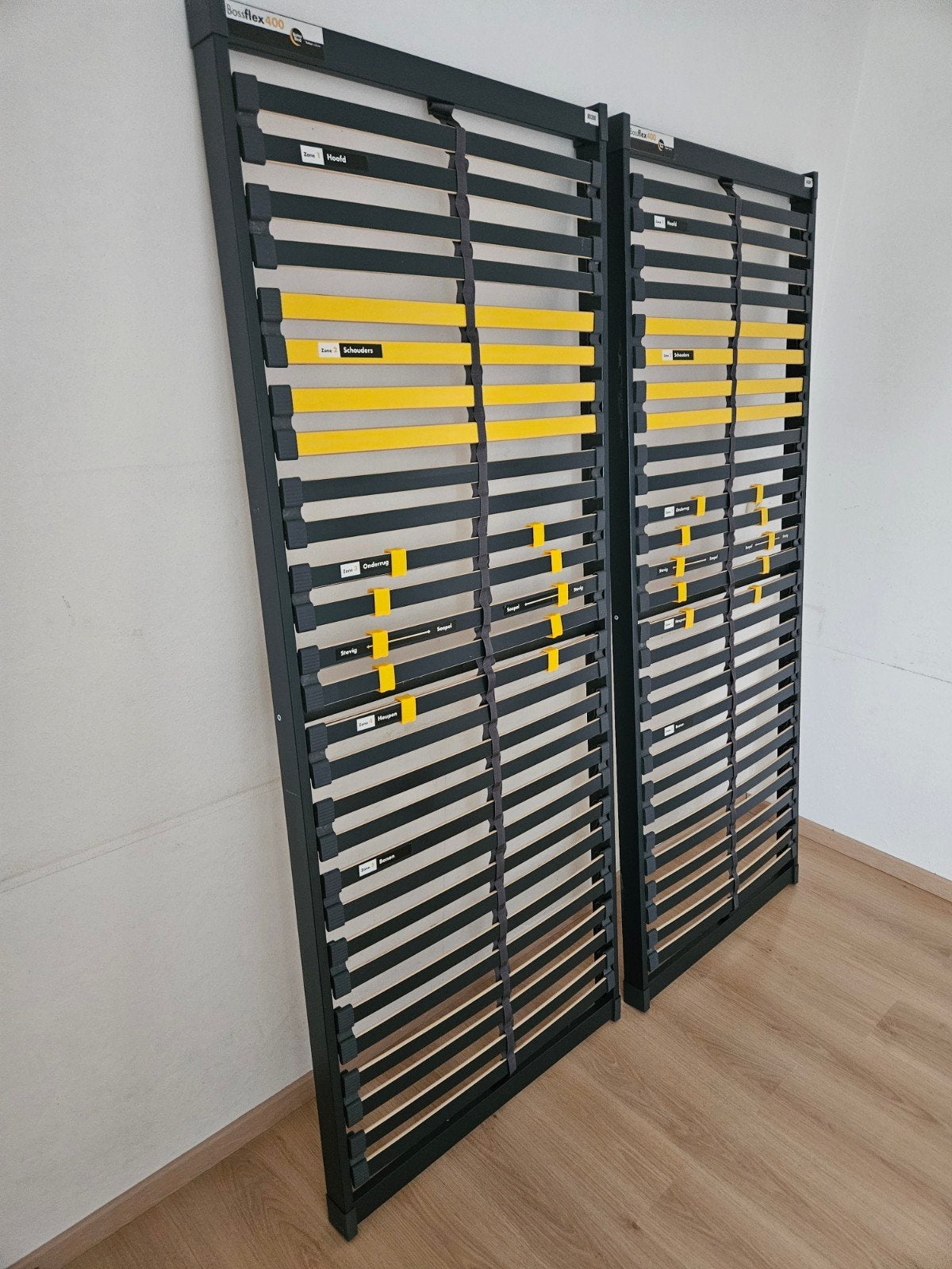 2x Beter Bed Bossflex 400 lattenbodems 80x200 cm, Ophalen, Verstelbaar, Zwart, Tweepersoons
