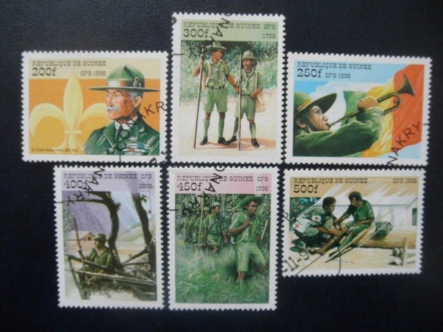 Postzegels Guinee 1998 scouting - cat.w. € 8,00., Ophalen of Verzenden, Guinee, Gestempeld