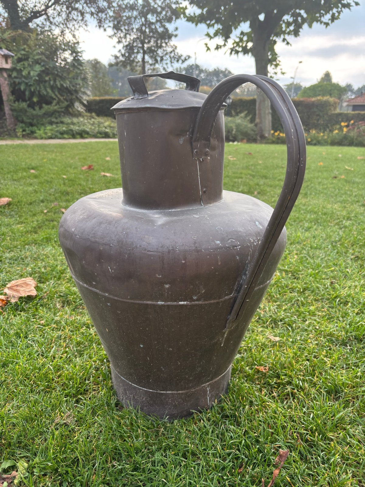 Antieke Koperen Melkbus / Waterkan met Deksel, Ophalen, Koper