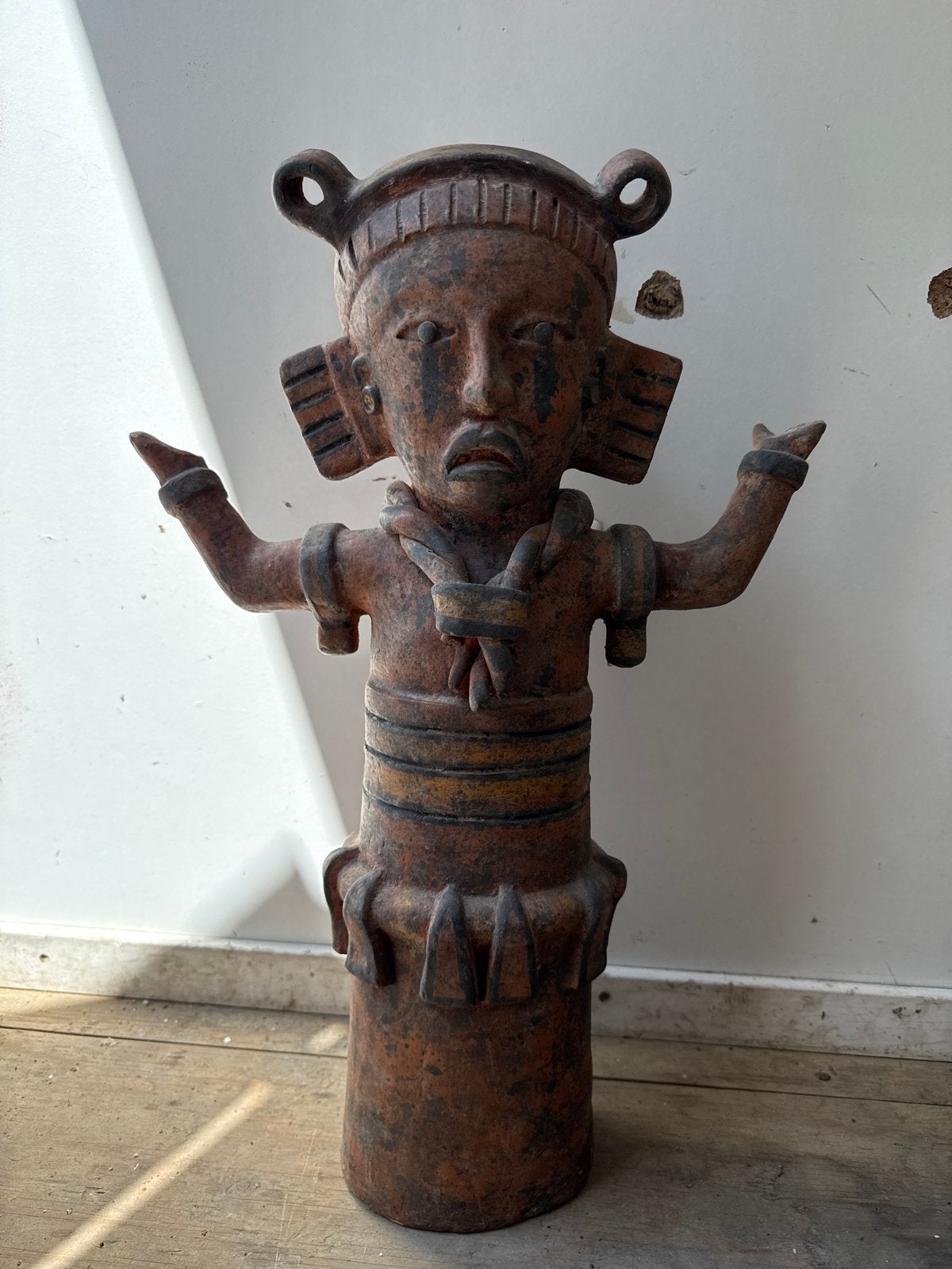 Antiek Terracotta Beeld - Precolumbiaanse Stijl, Ophalen of Verzenden