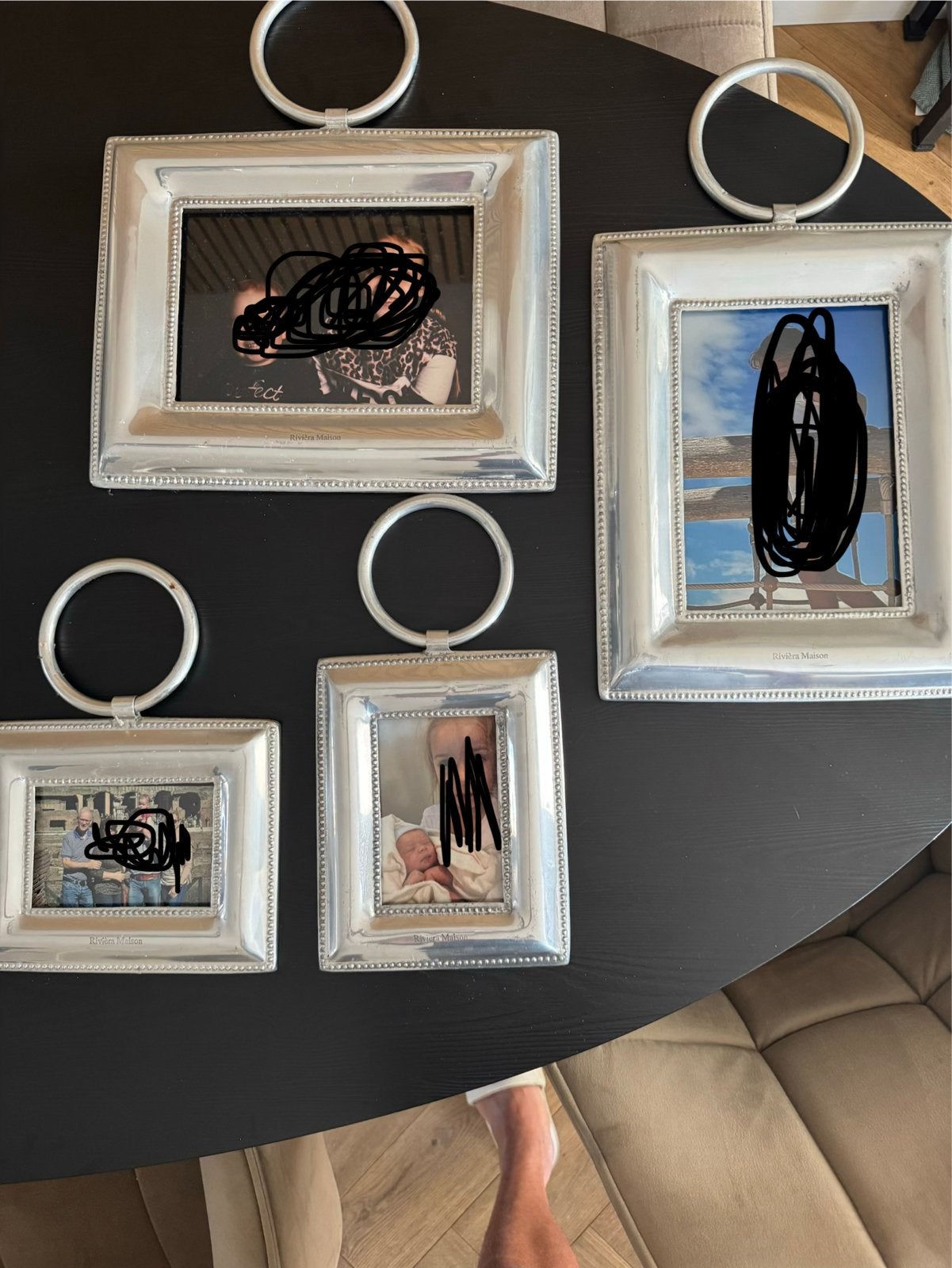 Riviera Maison fotolijstjes (set van 4), Zilver, Metaal, Standaard fotolijst, Ophalen of Verzenden
