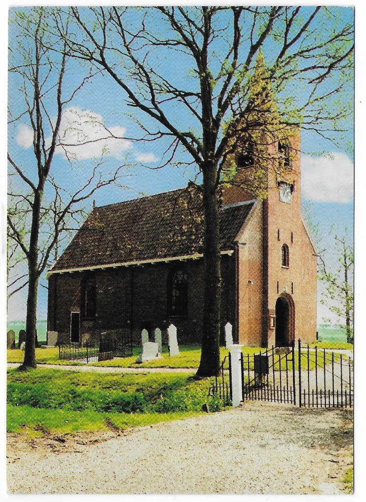 Augsbuurt Friesland Kerk Ongelopen Ansichtkaart ( B4581), Ophalen of Verzenden, 1980 tot heden, Ongelopen, Friesland