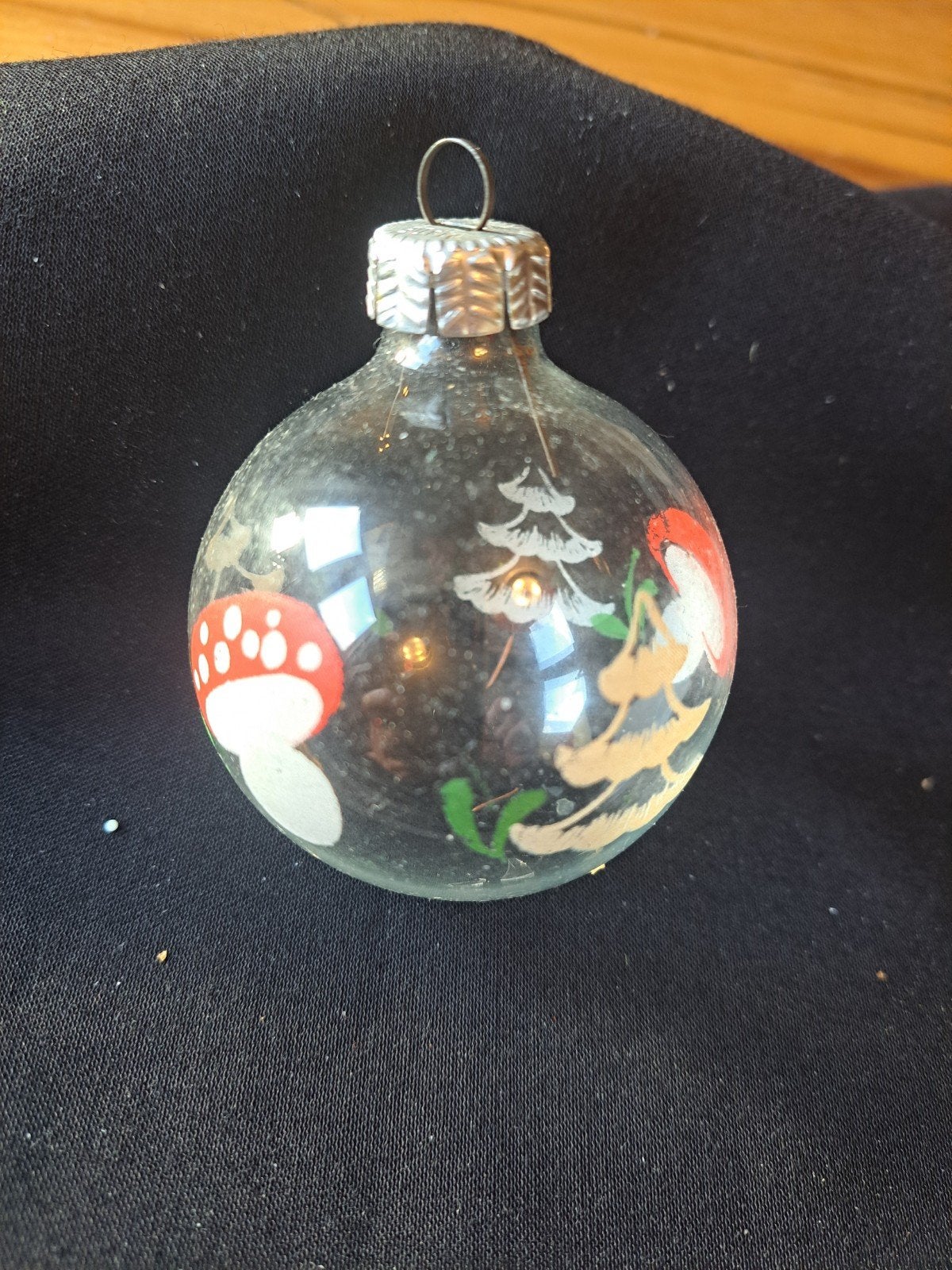 vintage kerstbal met paddestoel, Ophalen of Verzenden