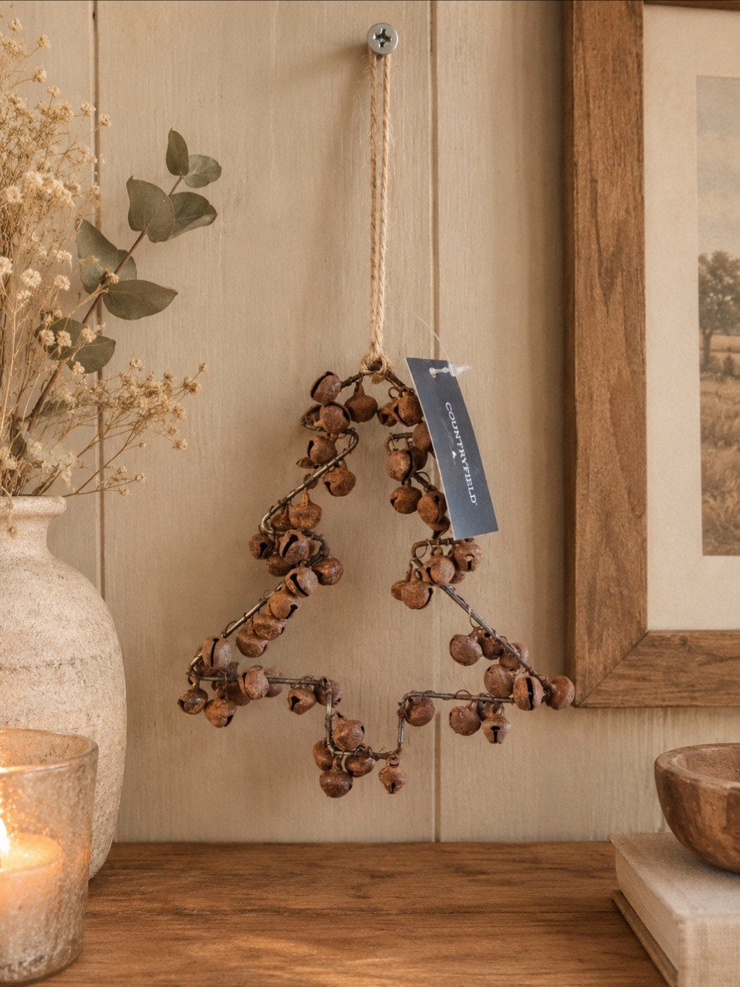 Landelijke Kersthanger Boom met Roestige Belletjes, Ophalen of Verzenden, Nieuw