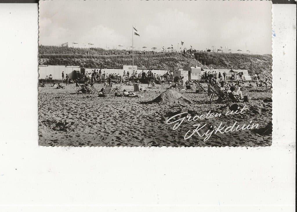 Kijkduin Groeten uit strandgezicht, Ophalen of Verzenden, 1940 tot 1960, Gelopen, Zuid-Holland