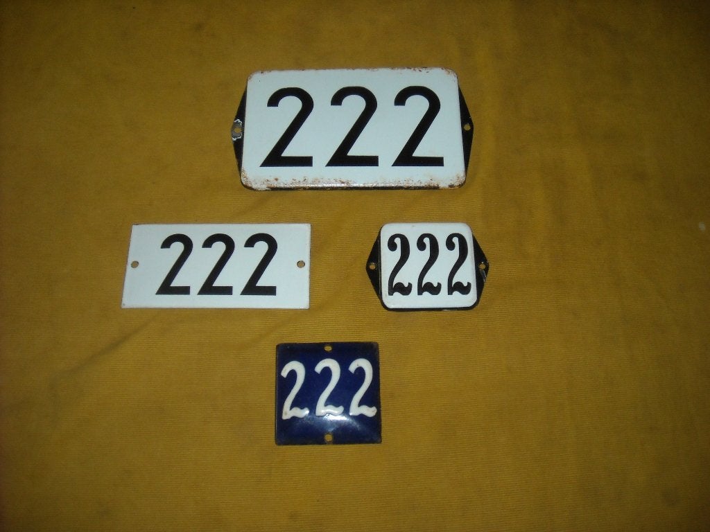 oud emaille huisnummer 222 ook 223 224 225 226 227 228 229 6, Ophalen of Verzenden