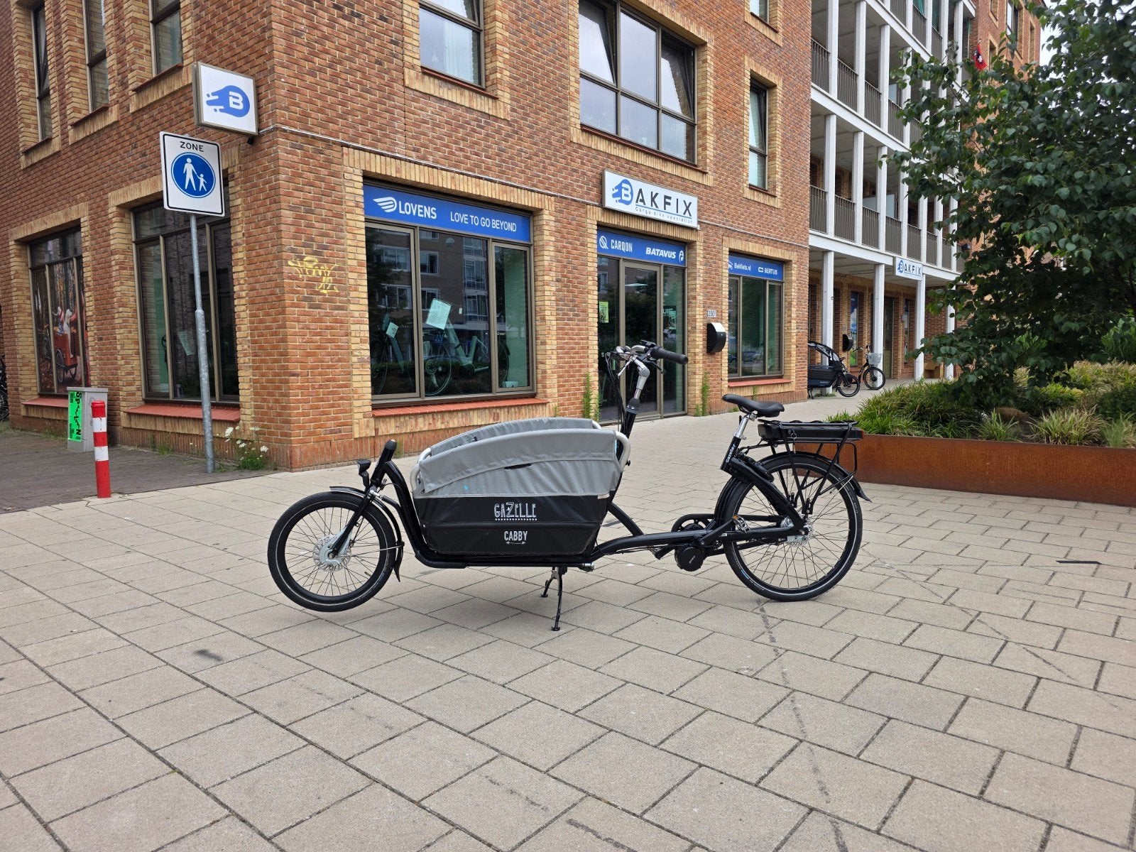 2dehands elektrische Gazelle Cabby bakfiets, Fietsen en Brommers, Fietsen | Bakfietsen, Gebruikt, Gazelle, Huif, Info@gazelle.nl