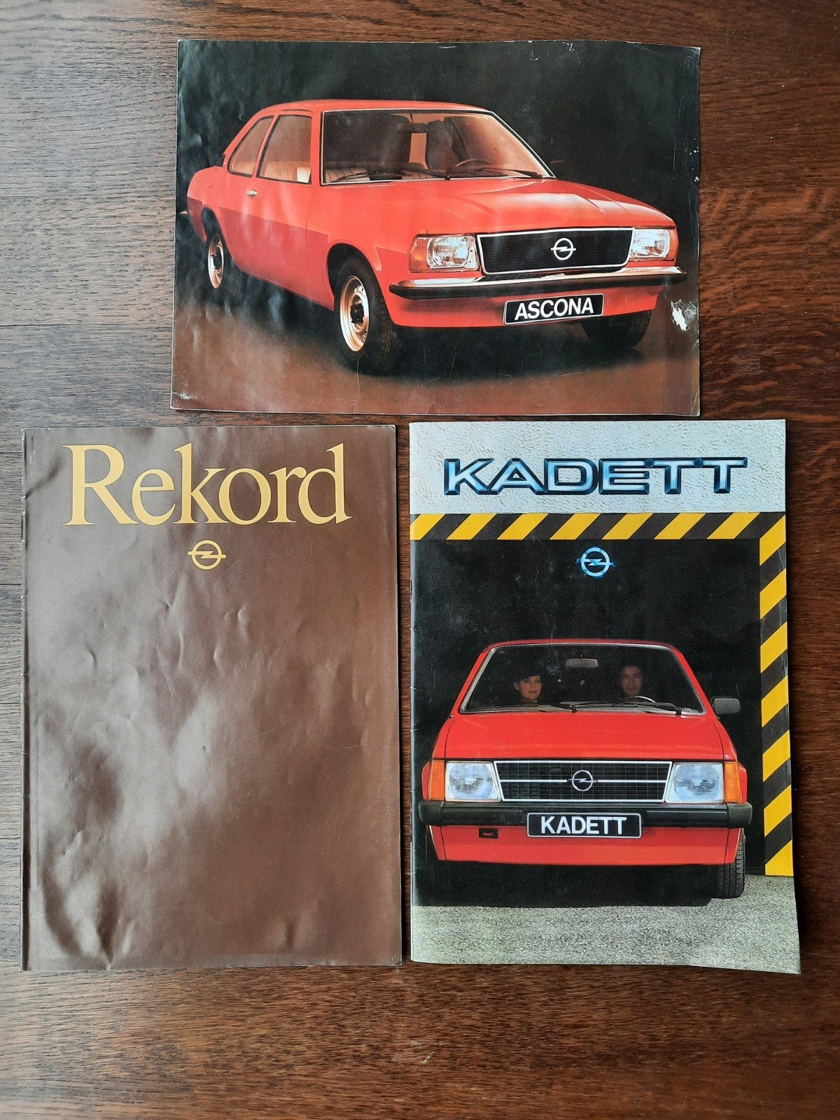 Opel Ascona, Rekord, Kadett brochures - Oldtimers, Ophalen of Verzenden, Gelezen, Opel, Opel