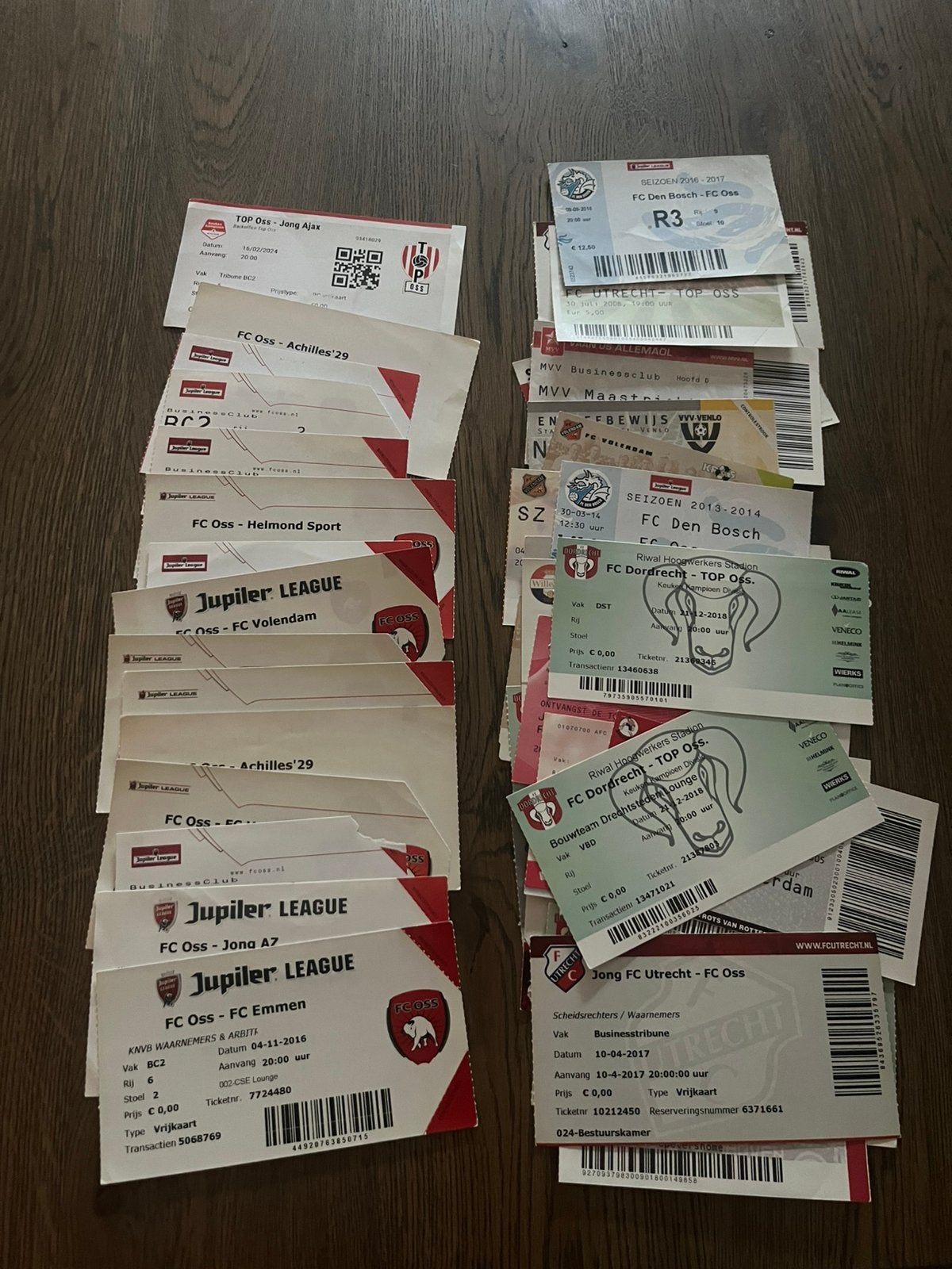 DIVERSE TICKETS TOP OSS TE KOOP/RUIL, Verzamelen, Ophalen of Verzenden, Zo goed als nieuw, Overige binnenlandse clubs, Overige typen