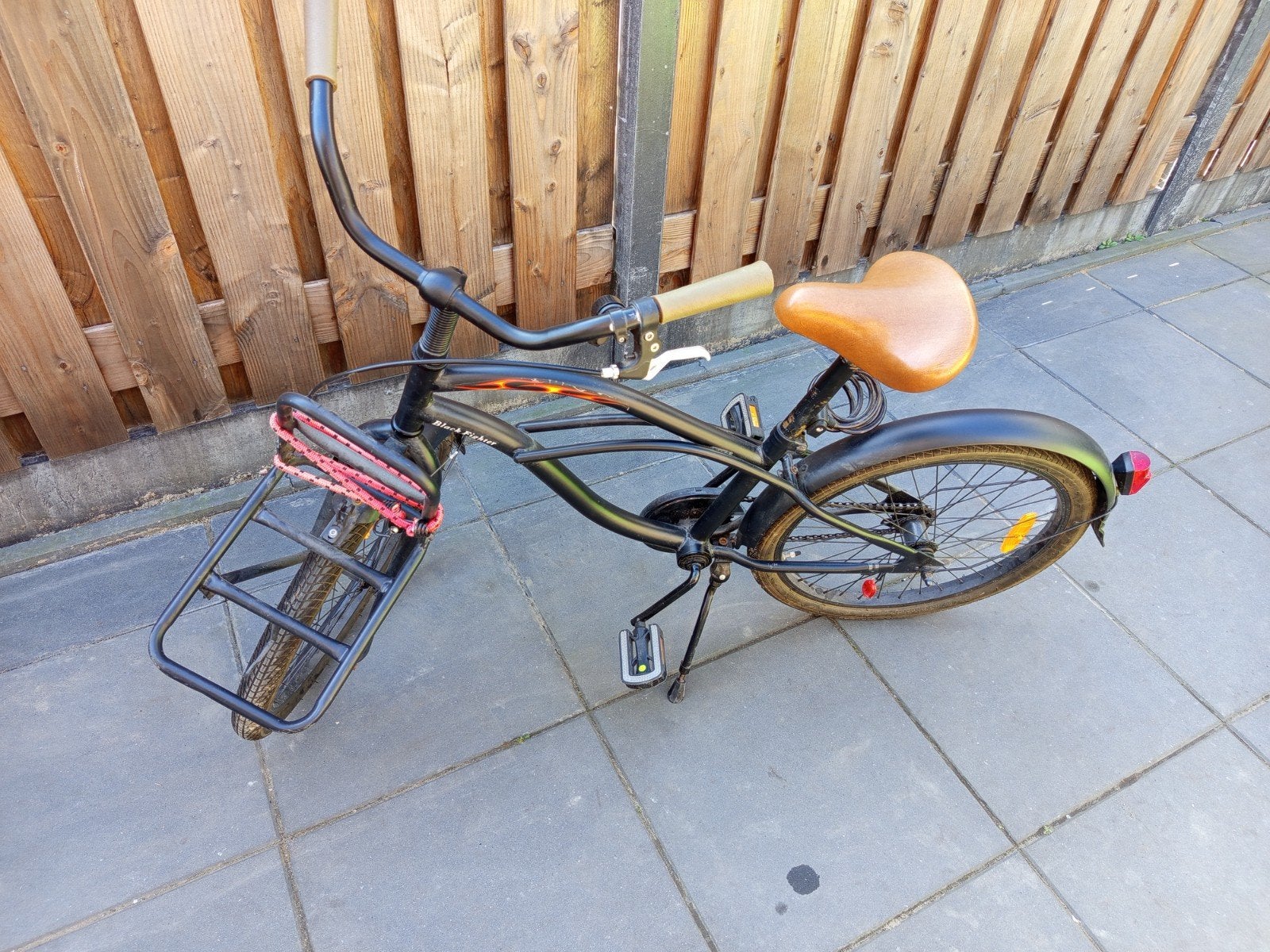 Black Fighter Transportfiets met Voordrager, Gebruikt, Velgrem, 53 tot 57 cm, Ophalen
