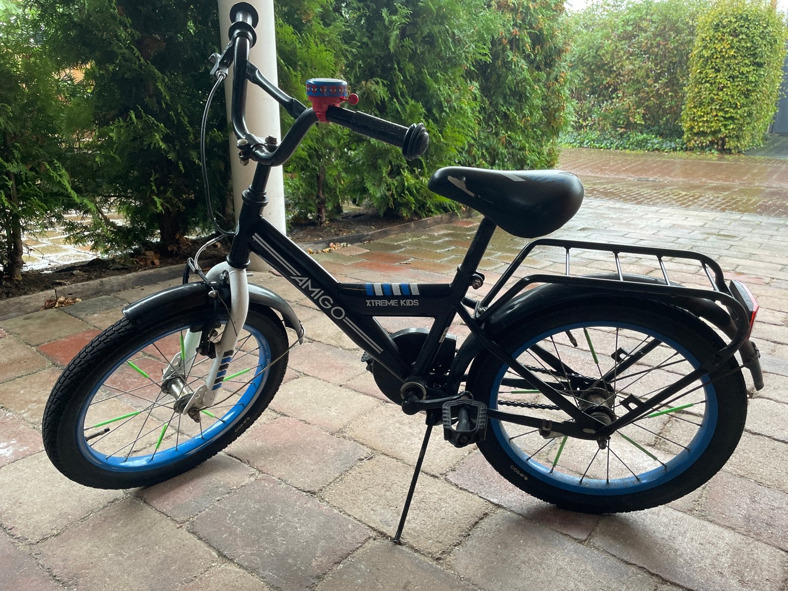 Amigo Xtreme Kids fiets 18 inch - Zwart/Blauw, Ophalen, Gebruikt, Terugtraprem, 16 tot 20 inch