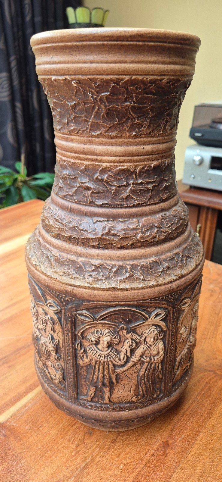 Jasba Keramik Vaas West Germany Jaren '60 - Reliëf Decor, Antiek en Kunst, Ophalen of Verzenden
