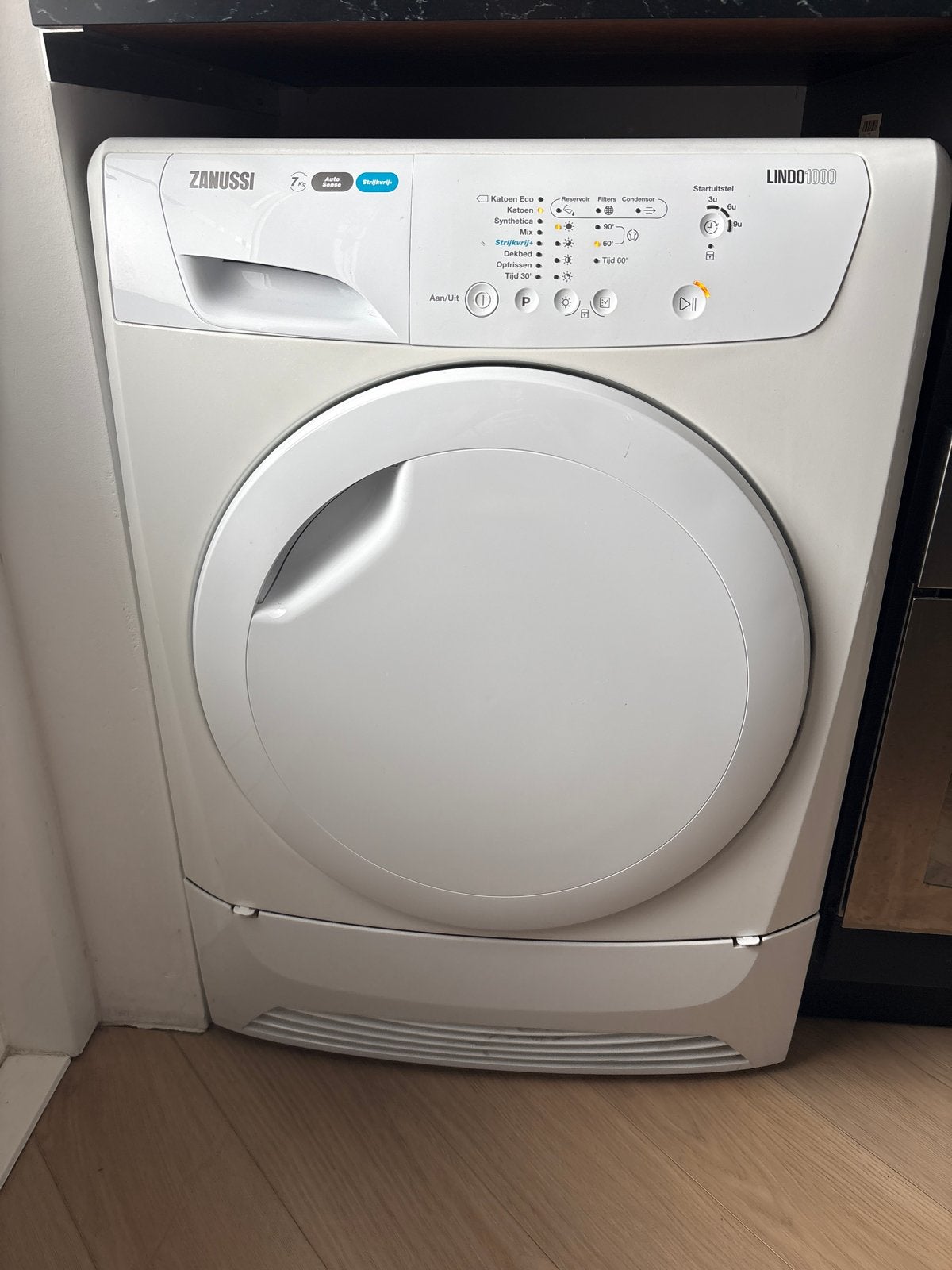 Zanussi Lindo 1000 Condensdroger 7kg, Witgoed en Apparatuur, Wasdrogers, Ophalen, 6 tot 8 kg, Gebruikt, Voorlader