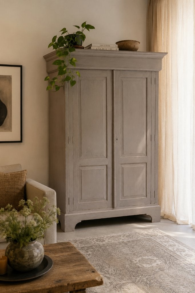 Vintage kast linnenkast woonkamer paneeldeuren, Huis en Inrichting, Kasten | Kledingkasten, Ophalen, Gebruikt, Vintage landelijk