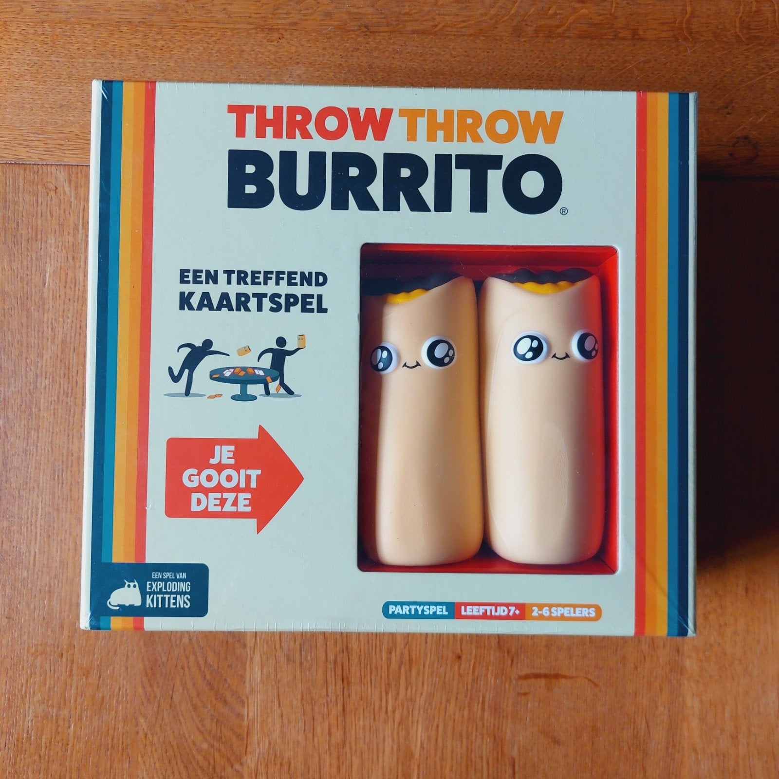 Throw Throw Burrito: Het hilarische partyspel!, Drie of vier spelers, Ophalen of Verzenden, Nieuw, Exploding Kittens