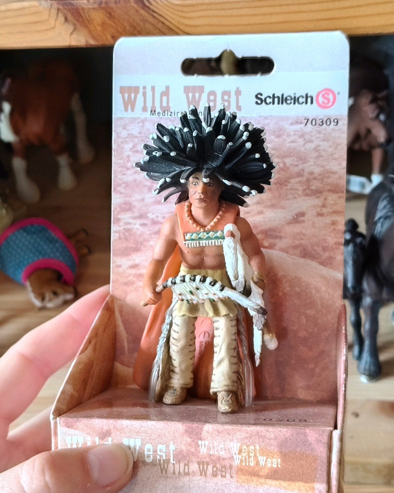 Schleich paarden, indiaan, Ophalen of Verzenden, Zo goed als nieuw, Paard, Beeldje of Figuurtje