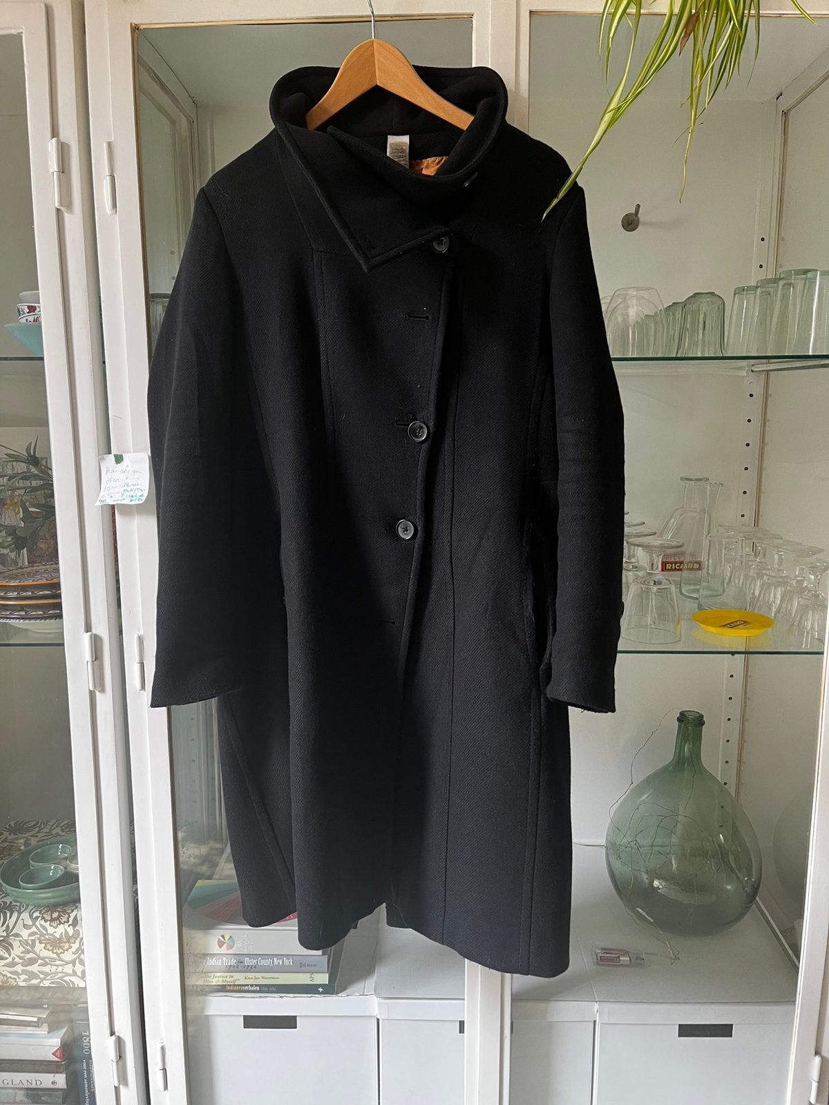 Drykorn L zwarte winterjas voor opknappen, Ophalen of Verzenden, Gedragen, Maat 42/44 (L), Zwart