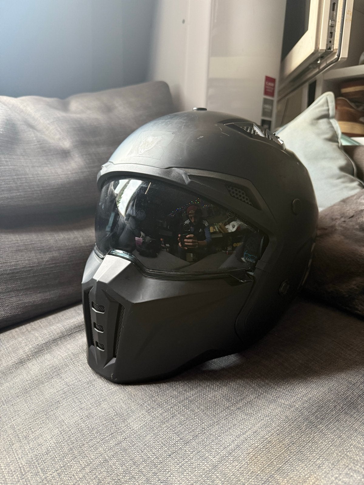 Vinz Integraalhelm Mat Zwart - Zo goed als nieuw, M, Heren, Integraalhelm, Tweedehands