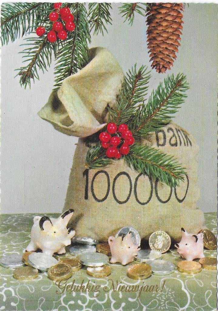 Gelukkig Nieuwjaar Gelopen Ansichtkaart (B5838 ), Ophalen of Verzenden, 1960 tot 1980, Gelopen, Feest(dag)