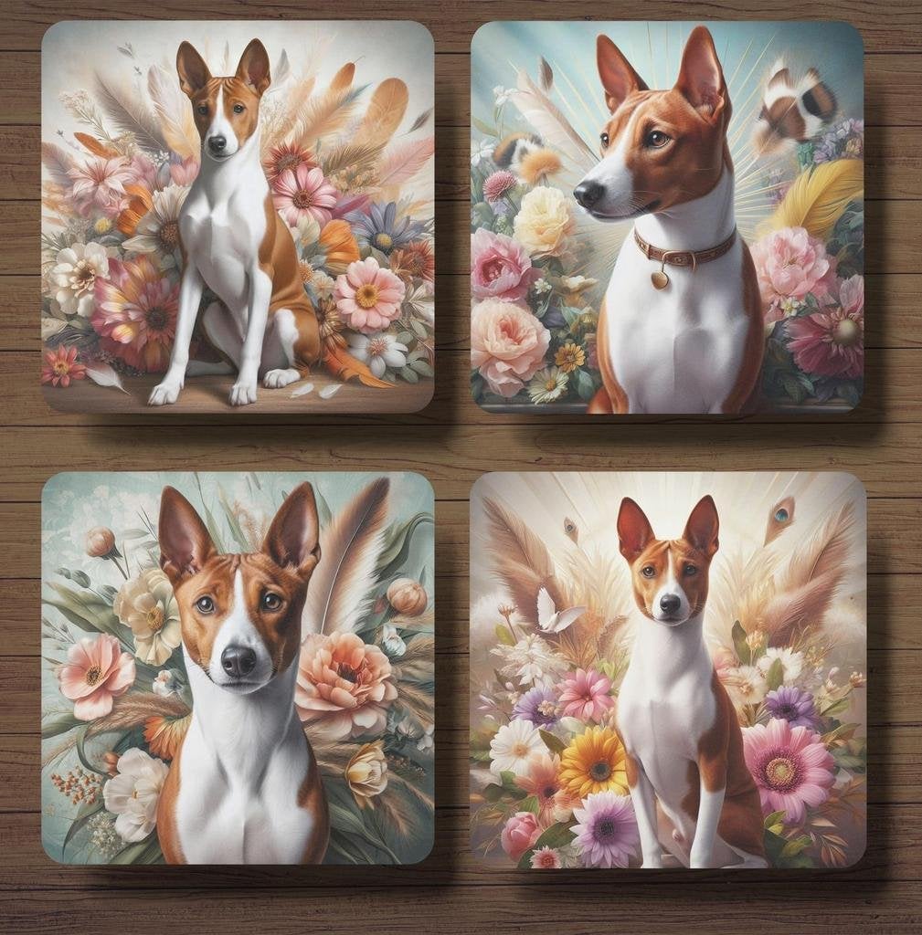Basenji Barok stijl onderzetters met houder, Ophalen of Verzenden, Nieuw