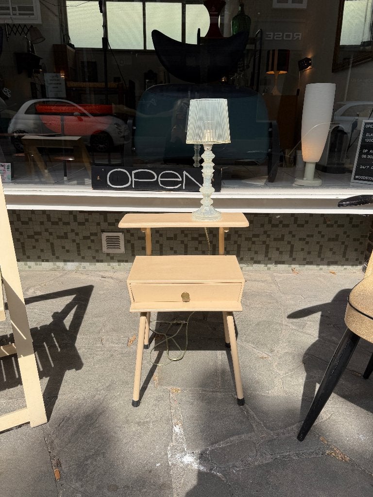 Vintage Wim Rietveld voor Auping jaren 50 houten nachtkastje, Ophalen, Minder dan 50 cm, Gebruikt, -