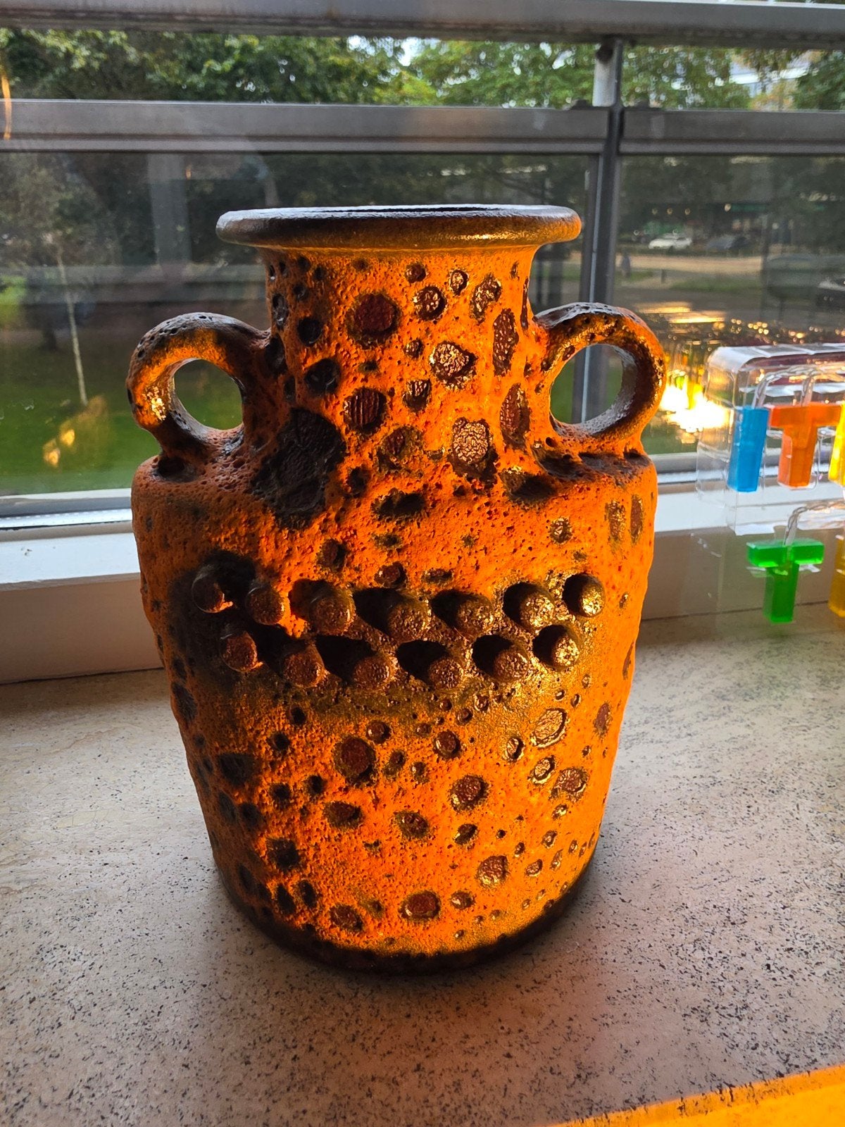 fat lava robot vaas 17,5 cm U Keramik, Ophalen of Verzenden