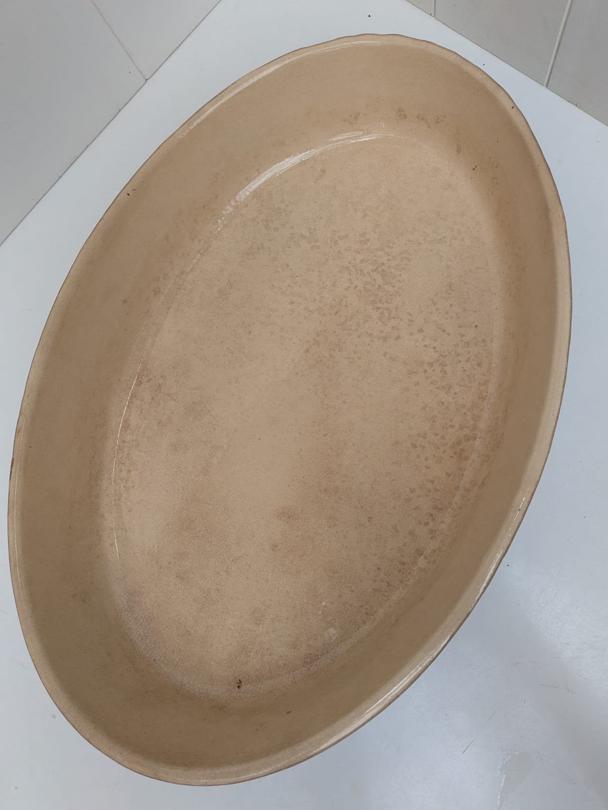 Ovenschaal ovaal beige, Steen/keramiek, Ophalen, Beige, Overige typen