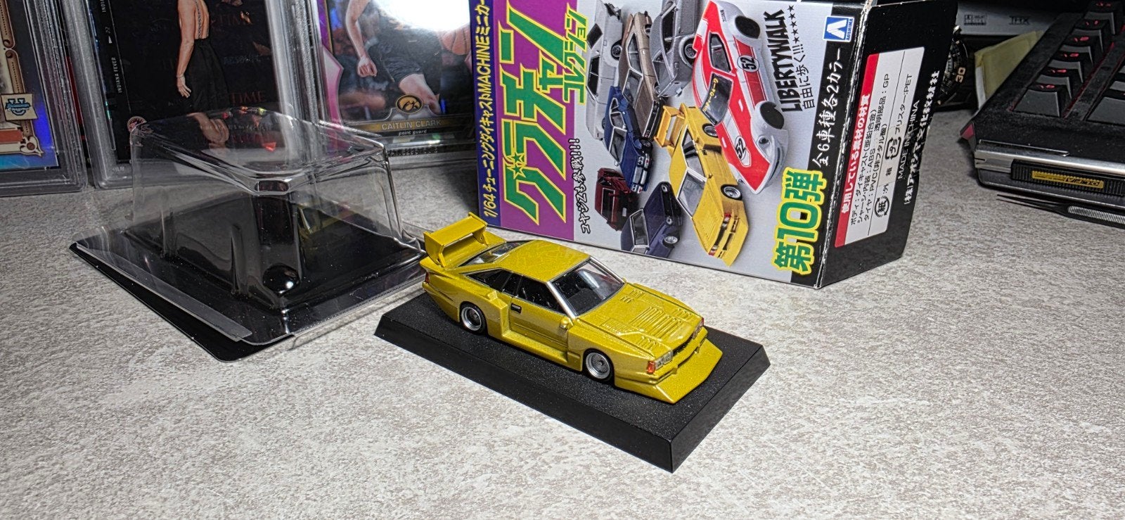 1:64 Nissan silvia 110 Liberty Walk yellow Aoshima, Ophalen of Verzenden, Nieuw, Auto