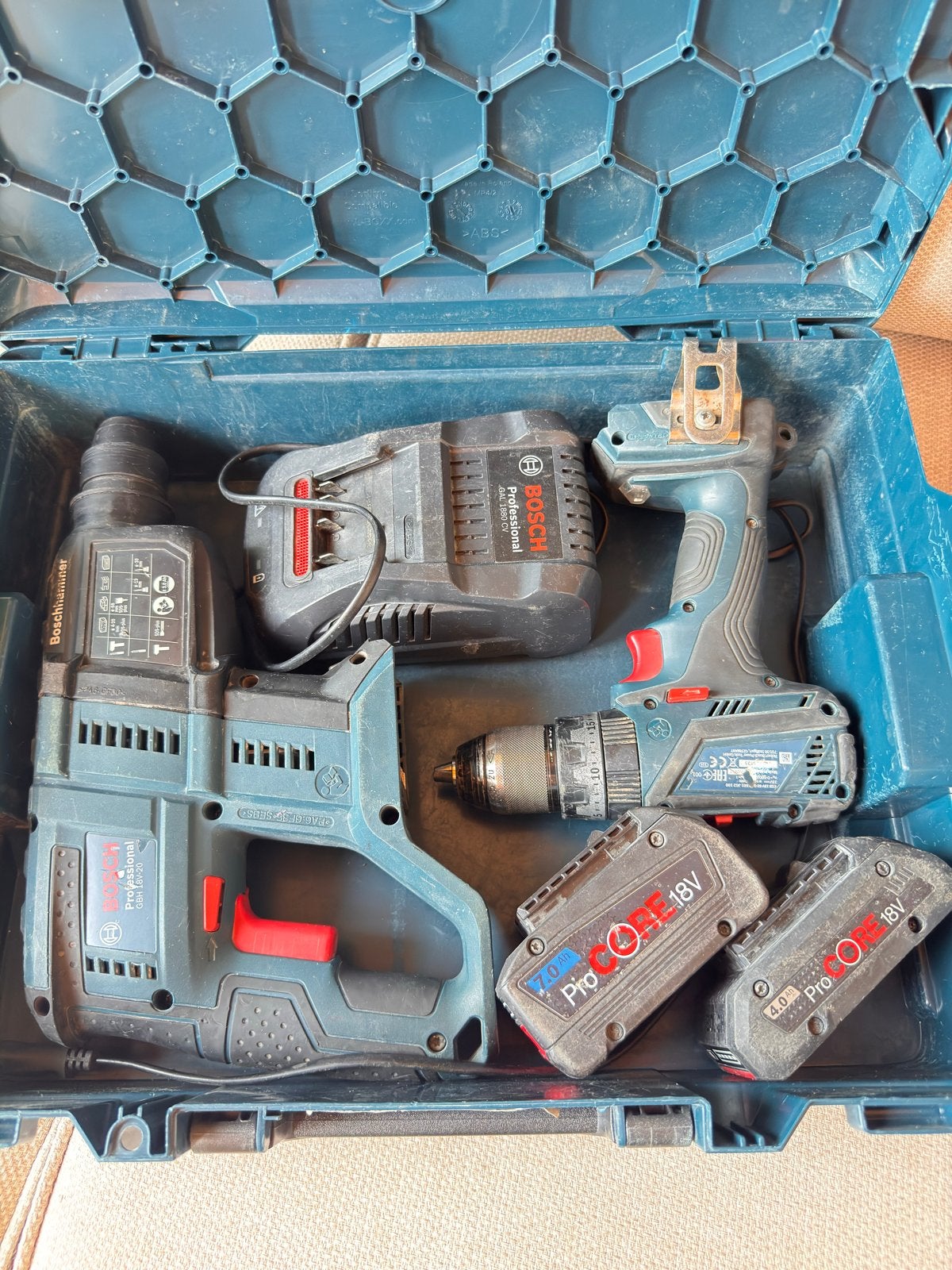 Bosch Professional Boorhamer en Boor-/Schroefmachine Set, Ophalen of Verzenden, Boor- en Schroefmachine, Klopboormechanisme, Gebruikt