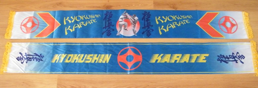 kyokushin karate 'fan' sjaal zijde/polyester kyokushinkai, Maat XS of kleiner, Ophalen of Verzenden, Nieuw, Karate