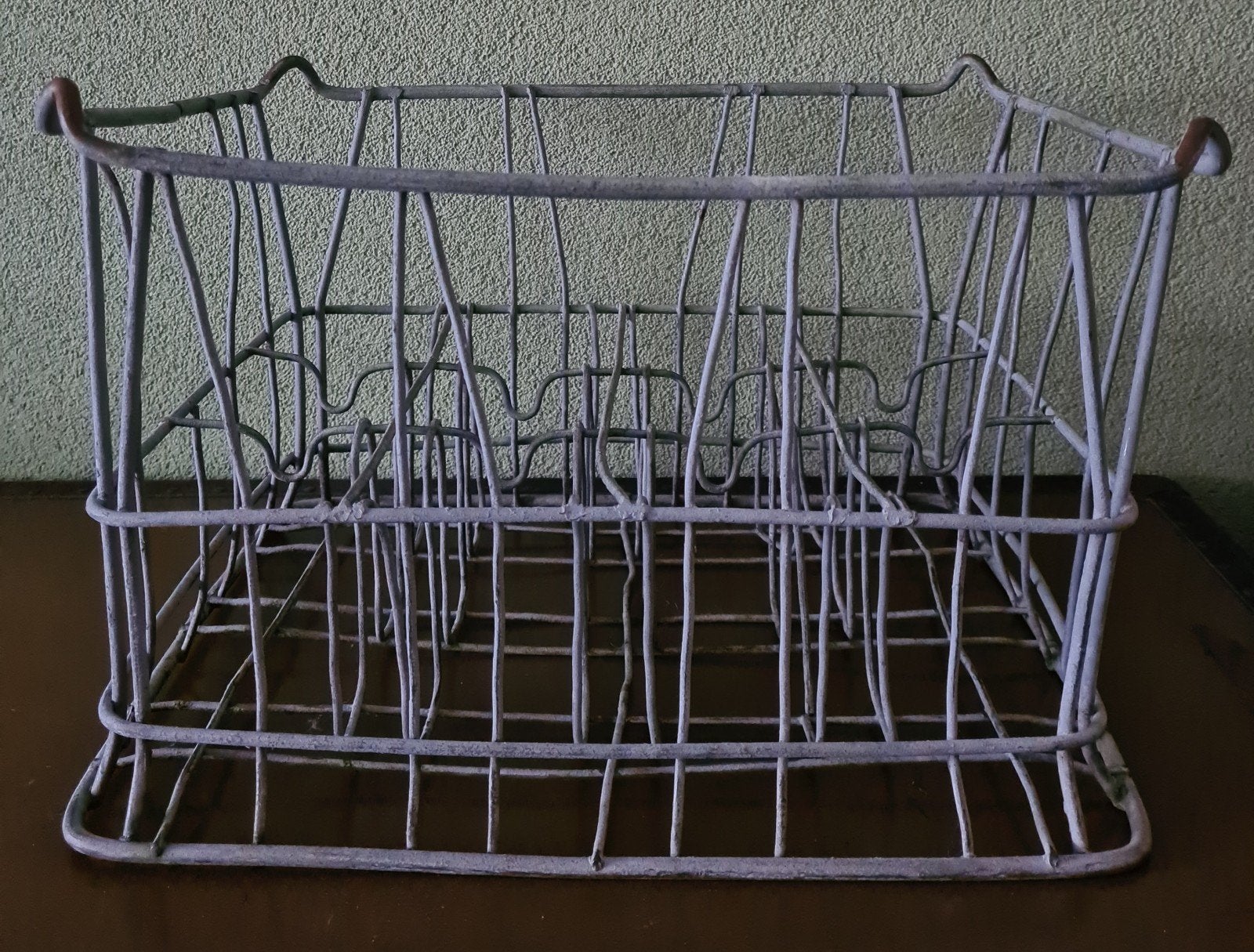 Vintage Metalen Melkkrat /Industrieel Flessenrek (12 vakken), Ophalen of Verzenden